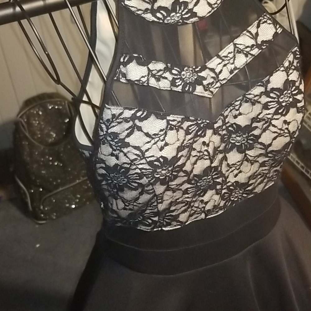 Tan and black mesh dress🎄